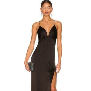 NWT Alice + Olivia Dakota Bias Slip Gown Size 2 Black